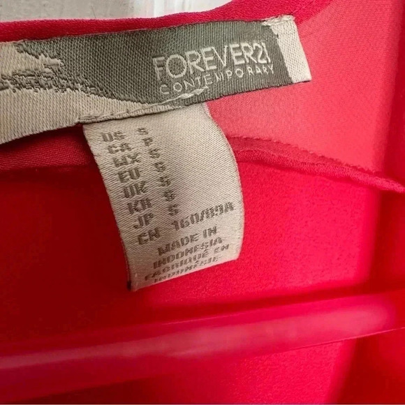 Forever 21 Blouse Sleeveless Semi-Sheer  Red Size Small - Picture 6 of 16